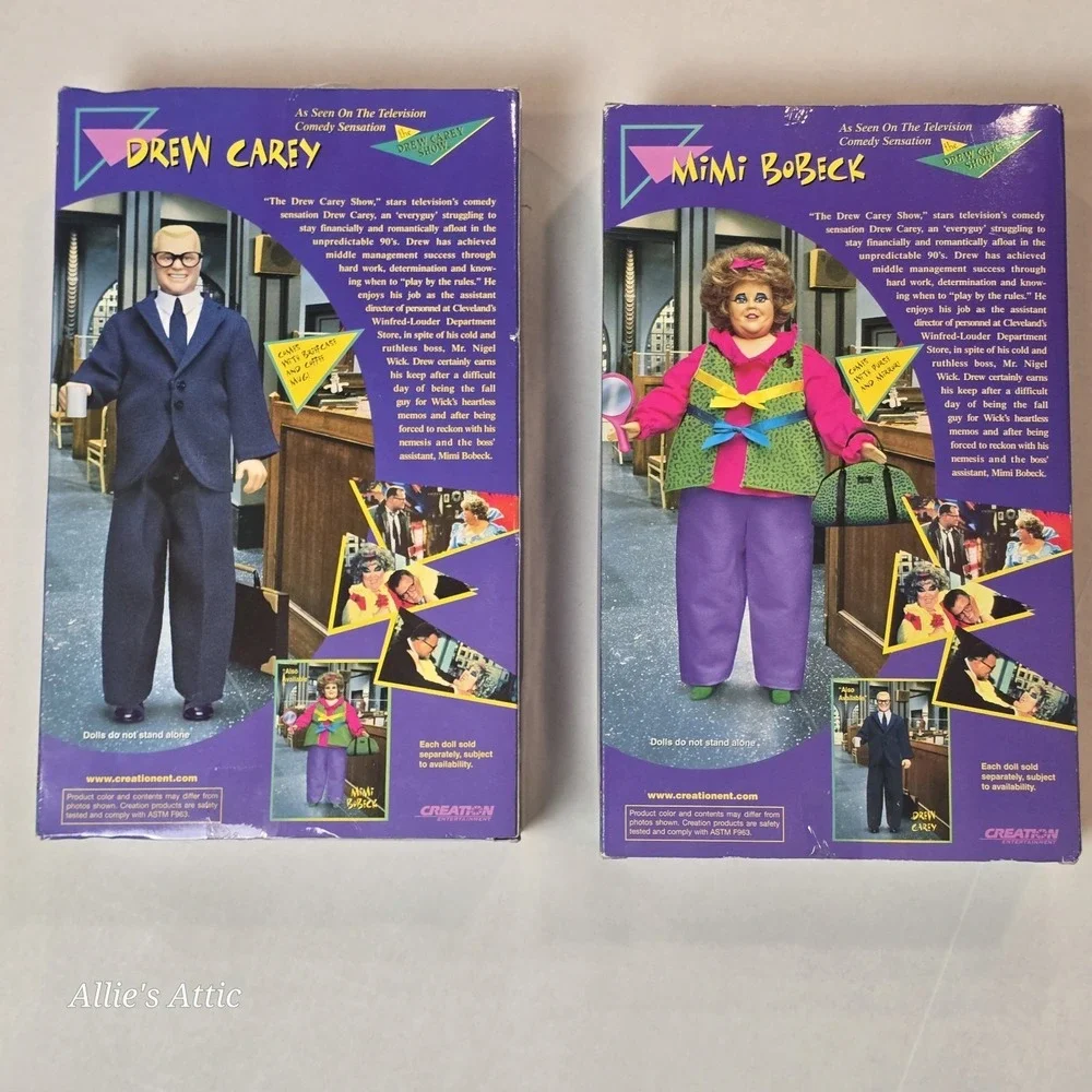 The Drew Carey Show Drew Carey Mimi Bobeck Dolls Action Figures Set Toy 1998 NEW